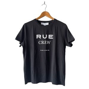 Rue De Seine Black Crewneck Bridal Cotton T-Shirt Rue Crew Large NWT